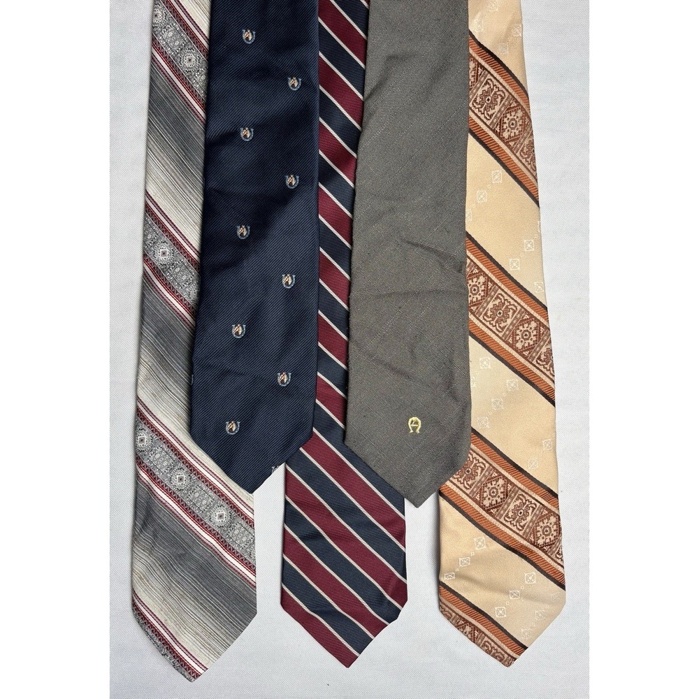 VTG Tie Lot of 5 Men's Polyester/other 60-70s etienne aigner Flying Scotsman